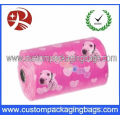 Pink Gravure Printing Eco - Friendly Dog Poop Bags With Roller For Dog